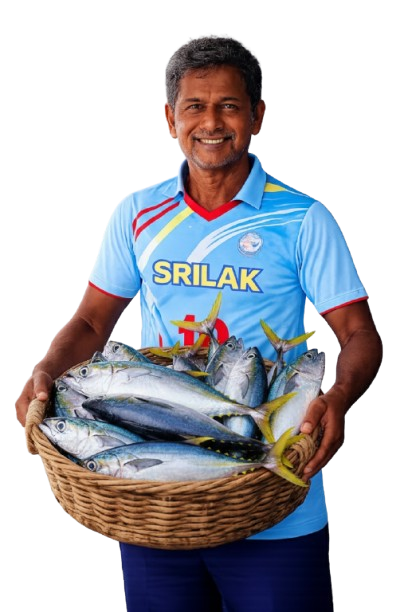 Happy Fisherman with Fresh Fish